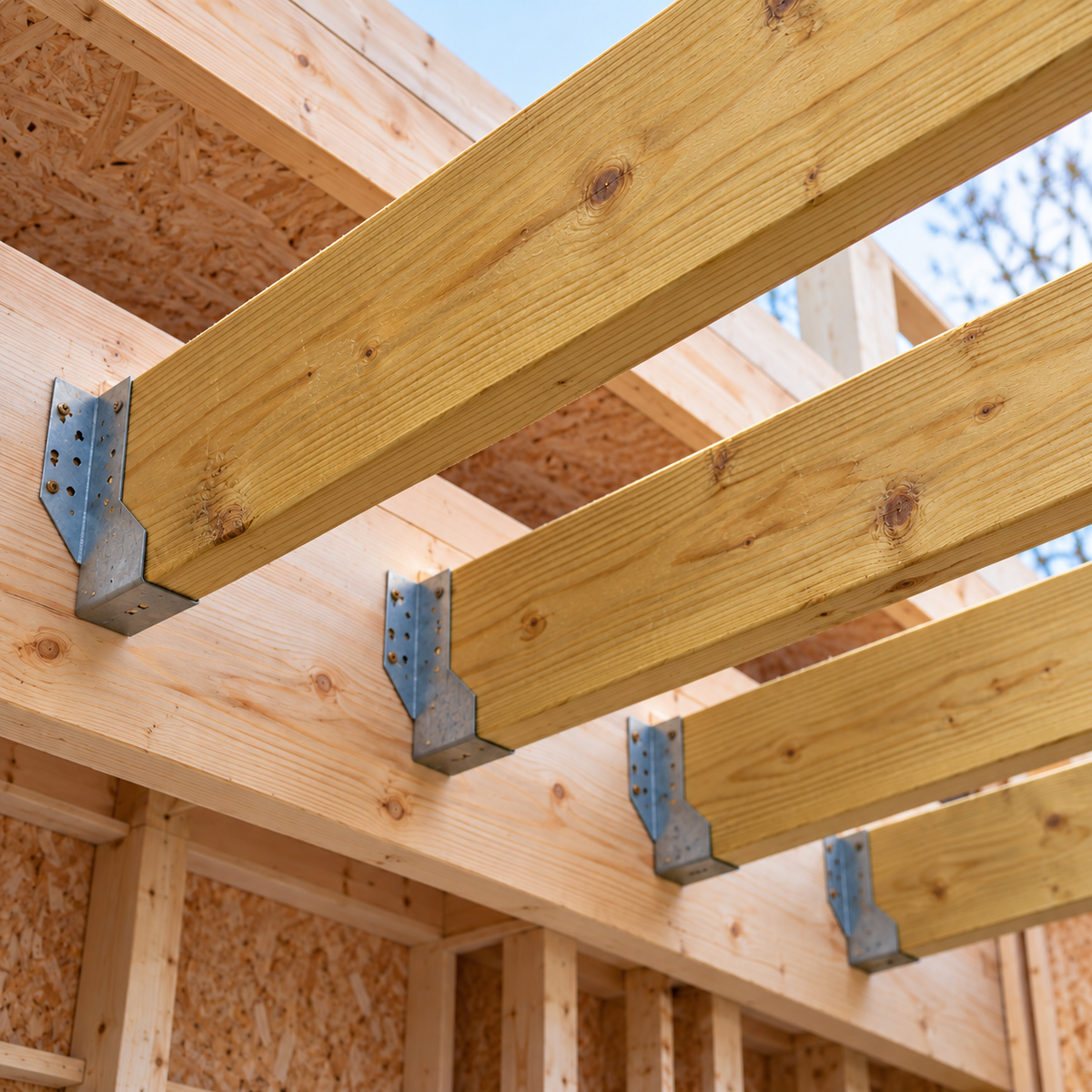 C16 9x2 joists on joist hangers