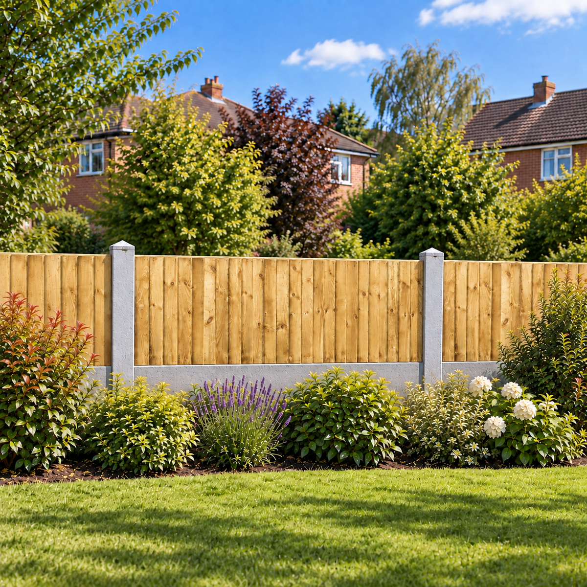 Feather Edge Panel 6ft x 2ft – day garden view