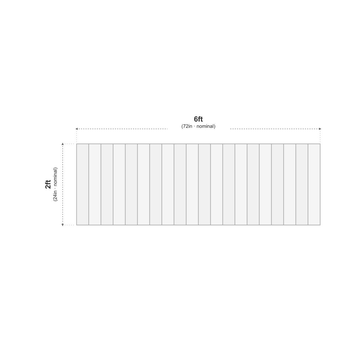 Feather Edge Panel 6ft x 2ft dimensions diagram