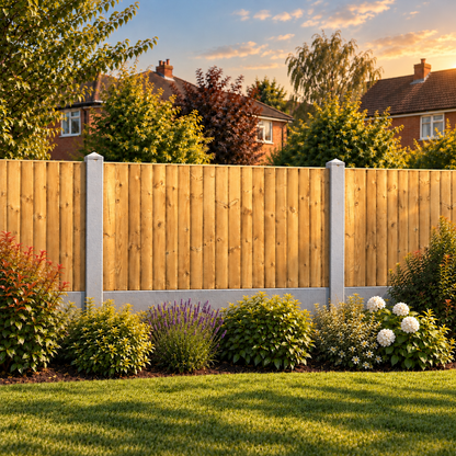 Feather Edge Panel 6ft x 3ft – evening garden view