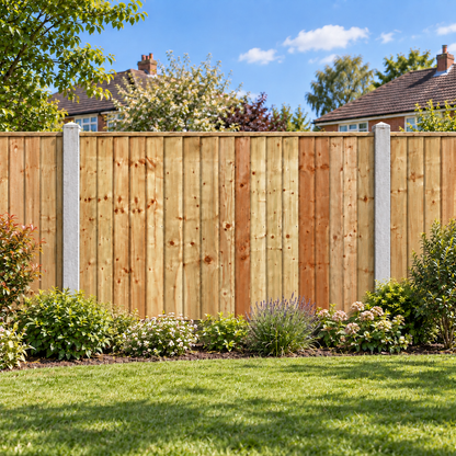 Feather Edge Panel Fully Framed 6ft x 4ft – day garden view