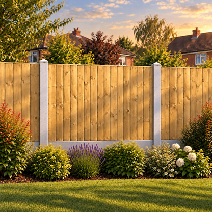 Feather Edge Panel 6ft x 4ft – evening garden view