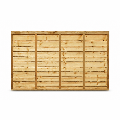Waney Lap Panels Five Bar Fully Framed 6ft x 4ft – front on white