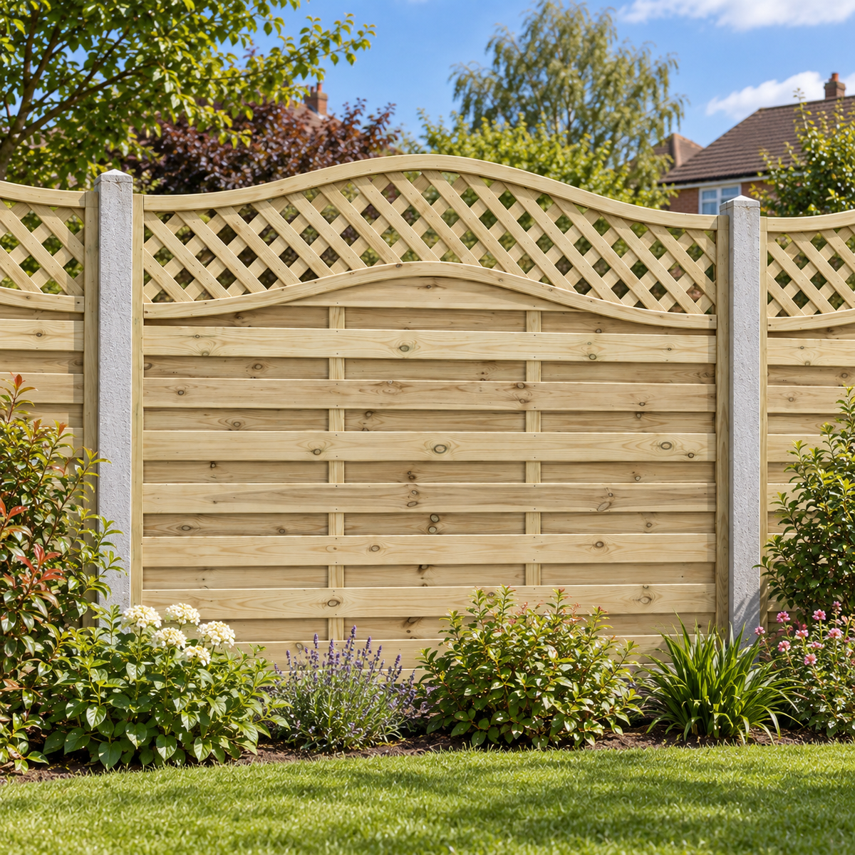 European Panel Model 33 6ft x 5ft 1828x1500 – day garden view
