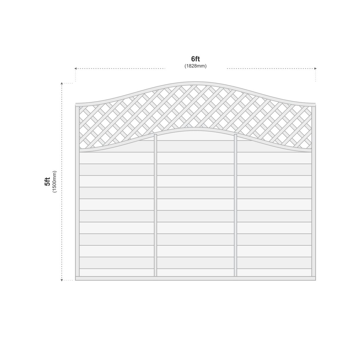 European Panel Model 33 6ft x 5ft 1828x1500 dimensions diagram