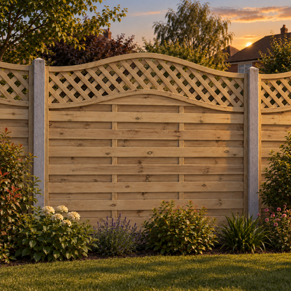 European Panel Model 33 6ft x 5ft 1828x1500 – evening garden view