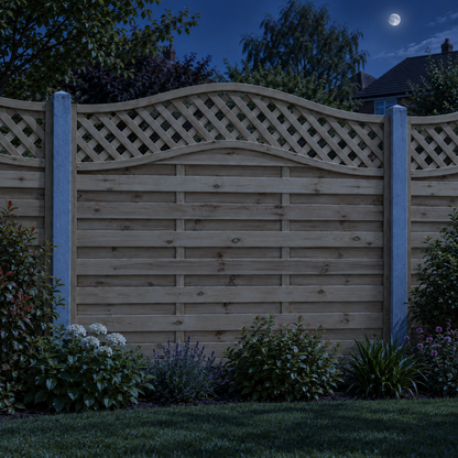 European Panel Model 33 6ft x 5ft 1828x1500 – night garden view