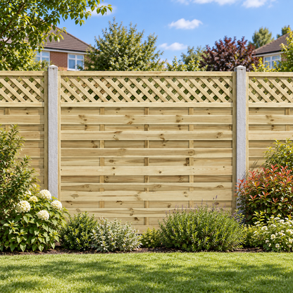 European Panel Model 4 6ft x 5ft 1828x1500 – day garden view