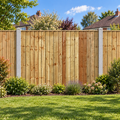 Feather Edge Panel Fully Framed 6ft x 5ft – day garden view