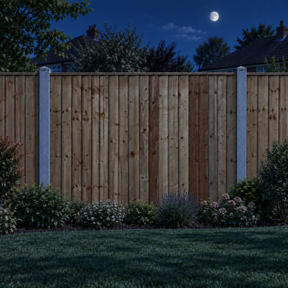 Feather Edge Panel Fully Framed 6ft x 5ft – night garden view