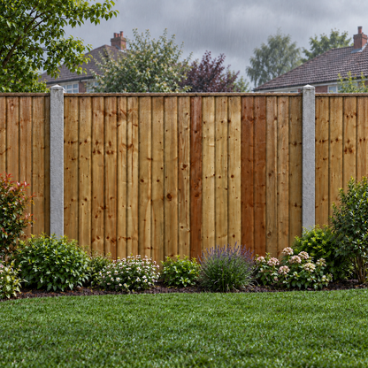Feather Edge Panel Fully Framed 6ft x 5ft – rain garden view