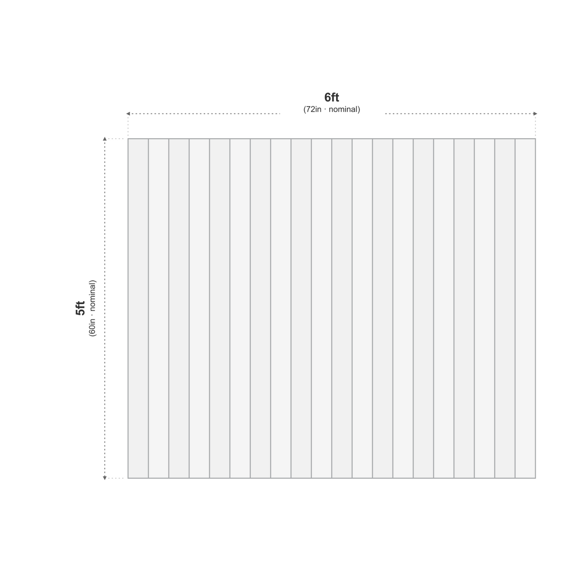 Feather Edge Panel 6ft x 5ft dimensions diagram
