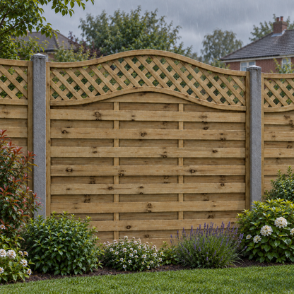 European Panel Model 33 6ft x 6ft 1828x1800 – rain garden view