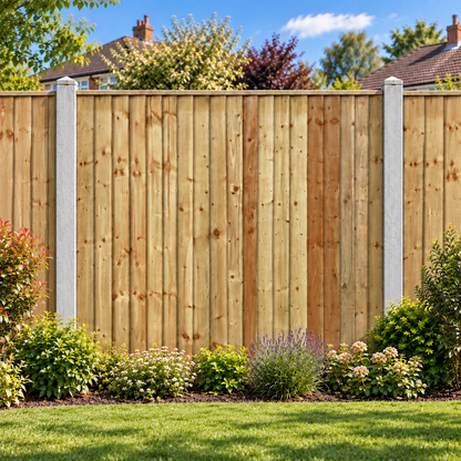 Feather Edge Panel Fully Framed 6ft x 6ft – day garden view