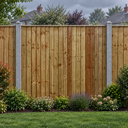 Feather Edge Panel Fully Framed 6ft x 6ft – rain garden view
