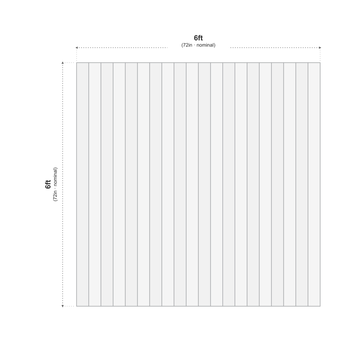 Feather Edge Panel 6ft x 6ft dimensions diagram