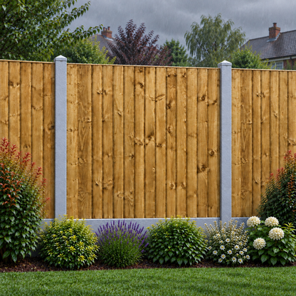 Feather Edge Panel 6ft x 6ft – rain garden view