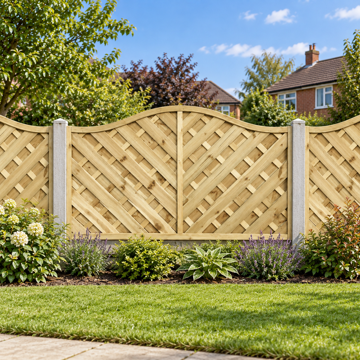 European Panel Model 38, 6 ft wide × 3 ft high, daytime garden