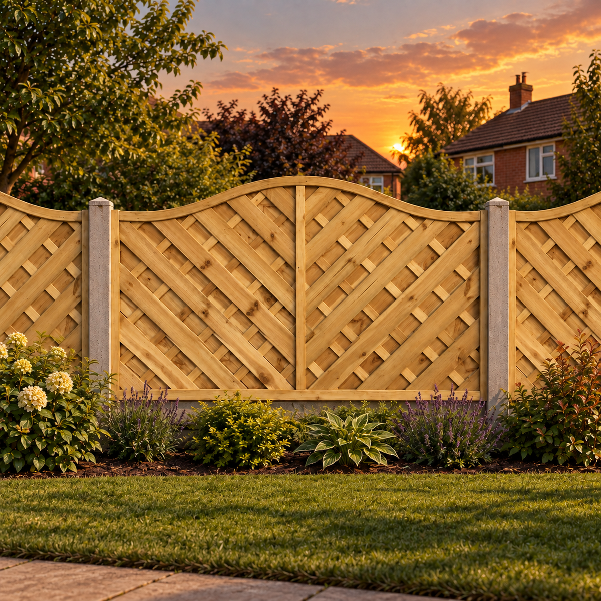 European Panel Model 38, 6 ft wide × 3 ft high, evening garden