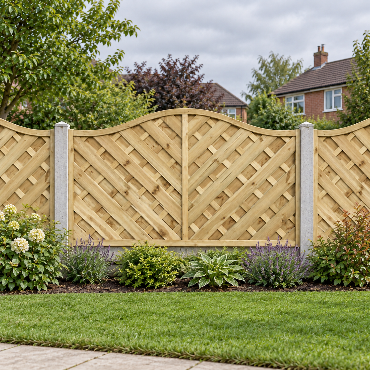 European Panel Model 38, 6 ft wide × 3 ft high, overcast garden