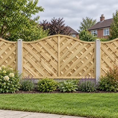 European Panel Model 38, 6 ft wide × 3 ft high, overcast garden