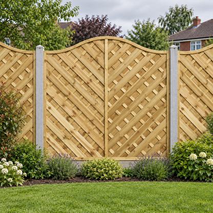 European Panel Model 38, 6 ft wide × 6 ft high, overcast garden