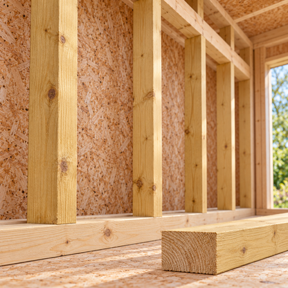 C16 3x2 studs in a timber wall frame