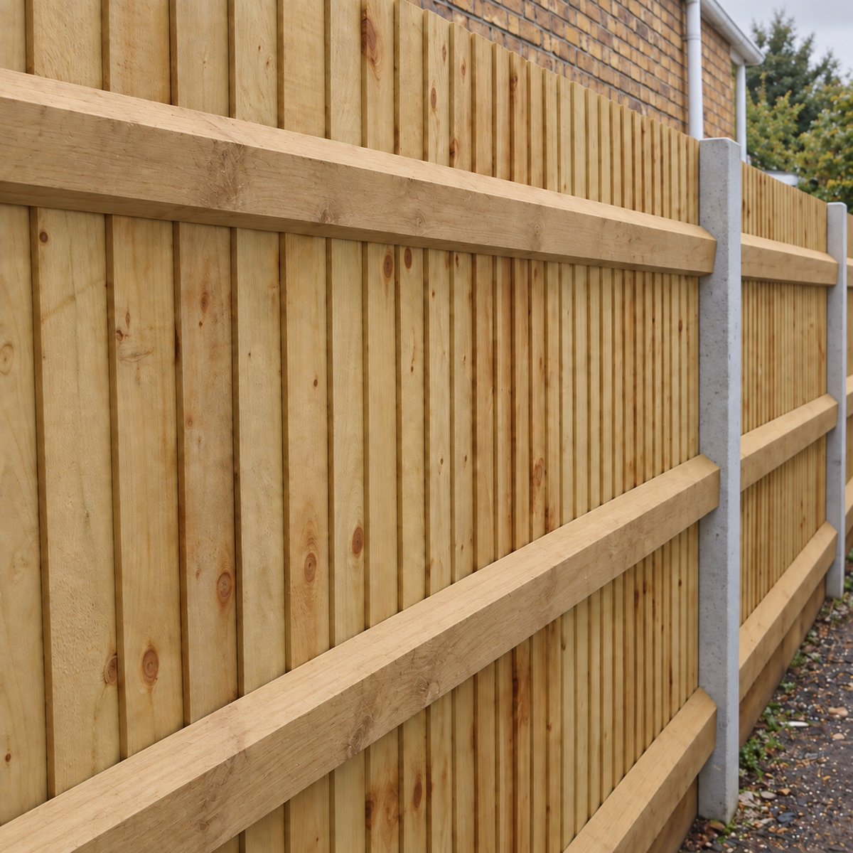 Cant Rail in a garden, overcast light