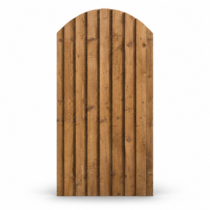 Dome Feather Edge Gate 6ft x 3ft – front on white