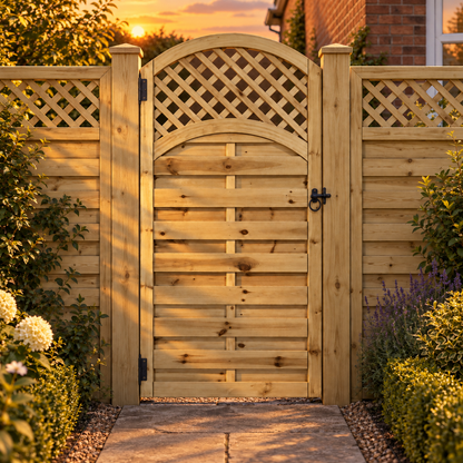 European Gate 6ft x 3ft – evening garden view