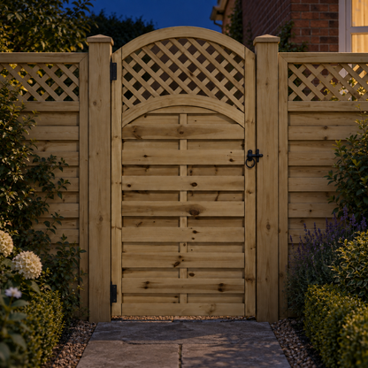 European Gate 6ft x 3ft – night garden view