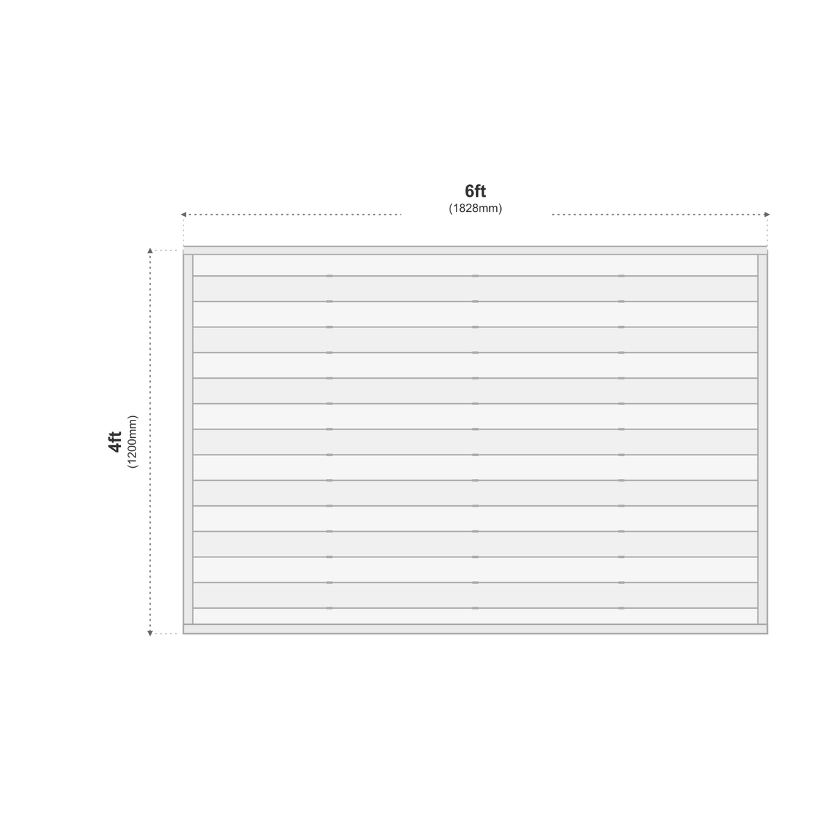 European Panel Model 1 6ft x 4ft 1828 x 1200 dimensions diagram