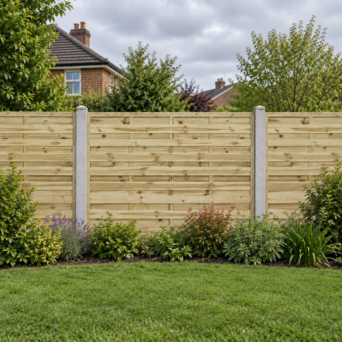 European Panel Model 1 6ft x 4ft 1828 x 1200 – overcast garden view