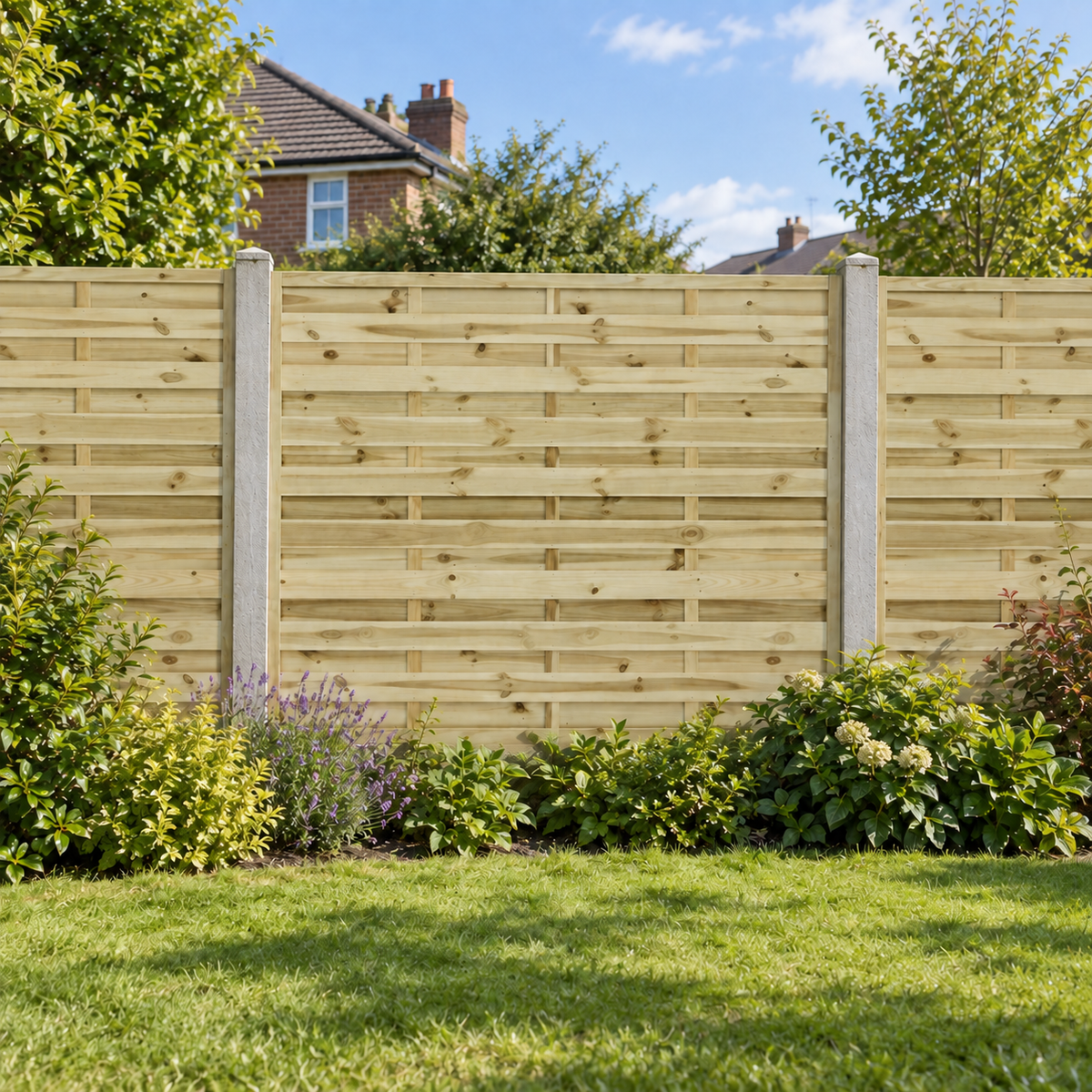 European Panel Model 1 6ft x 5ft 1828 x 1500 – day garden view