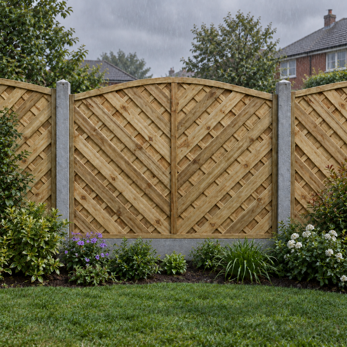 European Panel Model 14 6ft x 5ft 1828 x 1500 – rain garden view