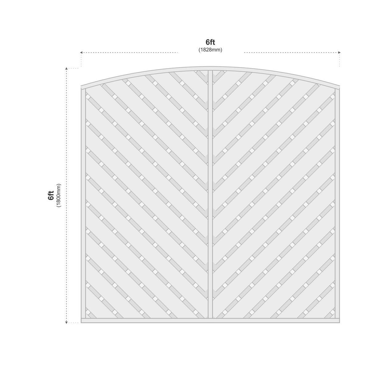 European Panel Model 14 6ft x 6ft 1828 x 1800 dimensions diagram