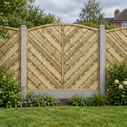 European Panel Model 14 6ft x 6ft 1828 x 1800 – overcast garden view