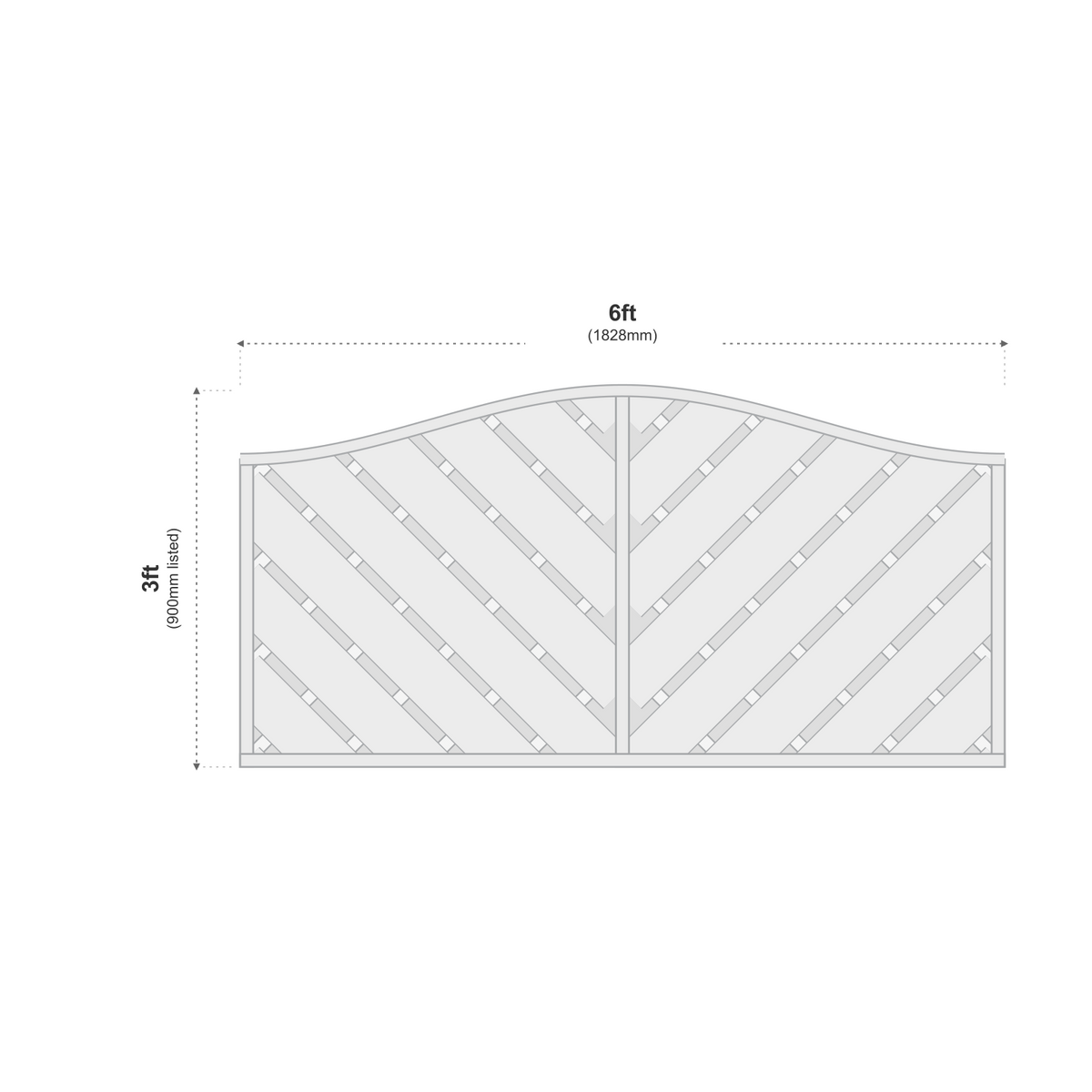 European Panel Model 38 6ft x 3ft 1828 x 900 dimensions diagram