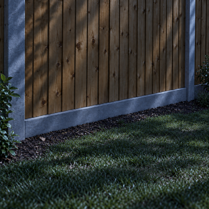 Gravel Board 6ft - Plain in a garden, night light