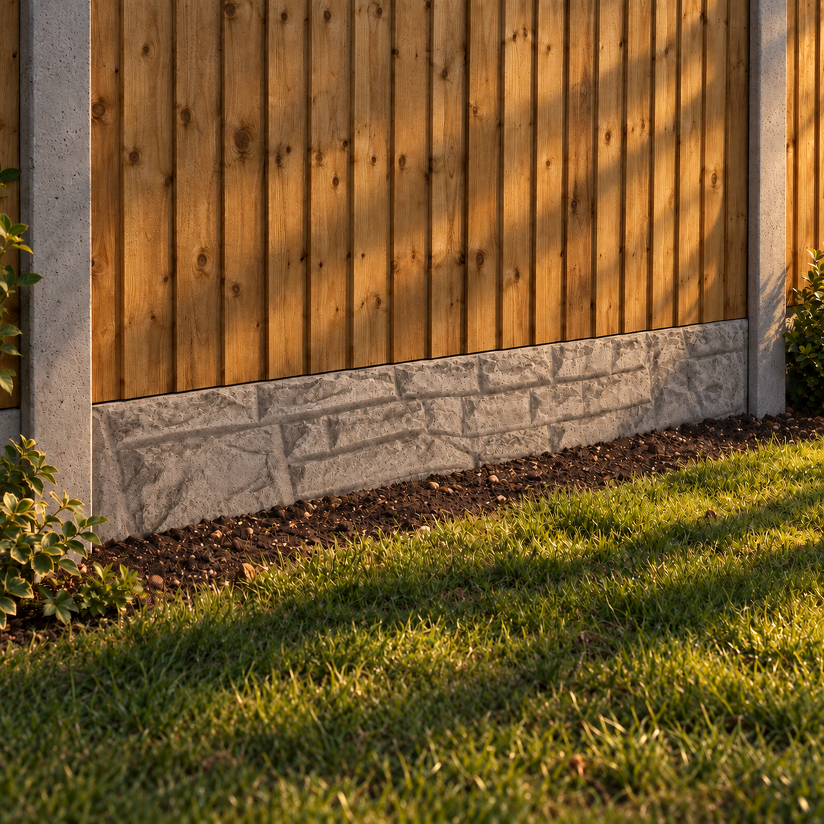 Gravel Board 6ft - Rock Face in a garden, evening light